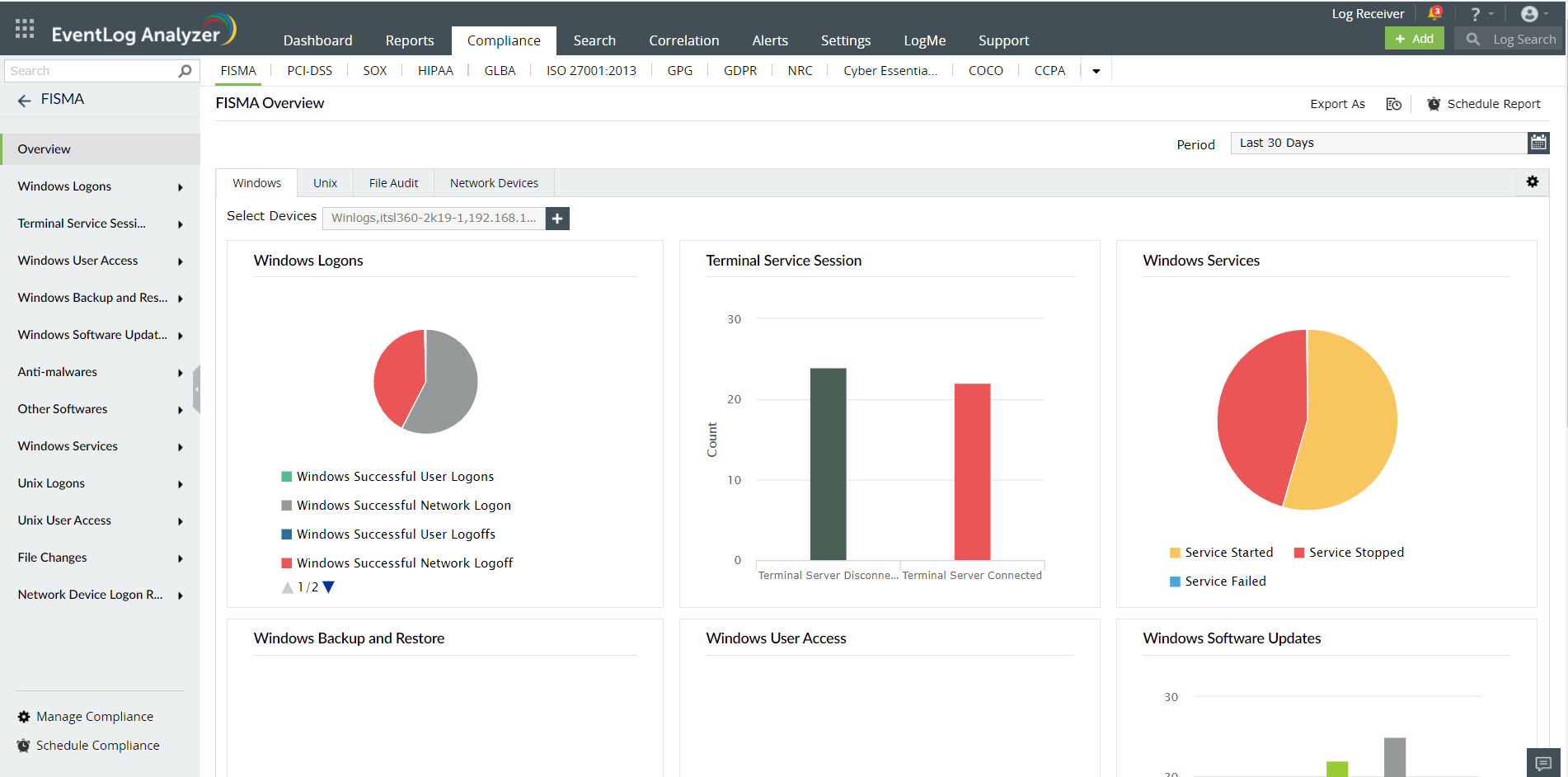 ManageEngine EventLog Analyzer Screenshots