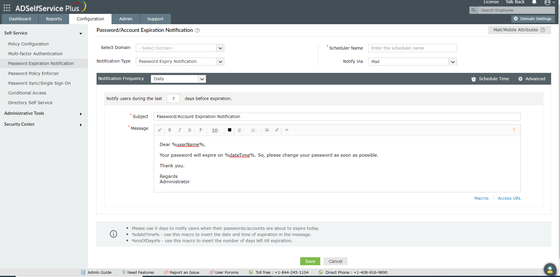 ManageEngine ADSelfService Plus Screenshots