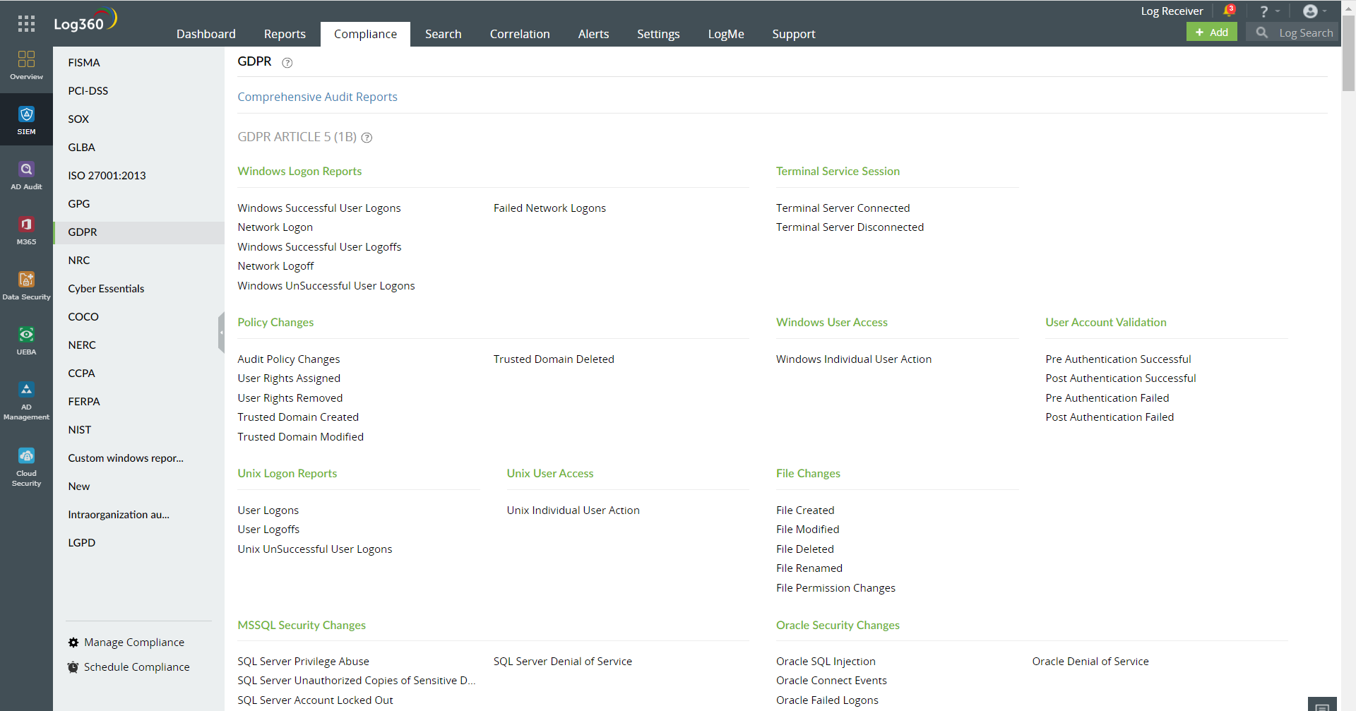 ManageEngine Log360 Screenshots