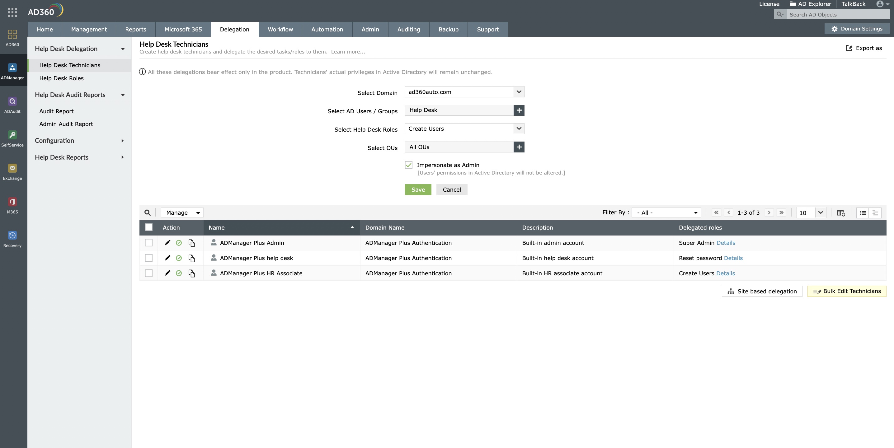 ManageEngine AD360 Screenshots