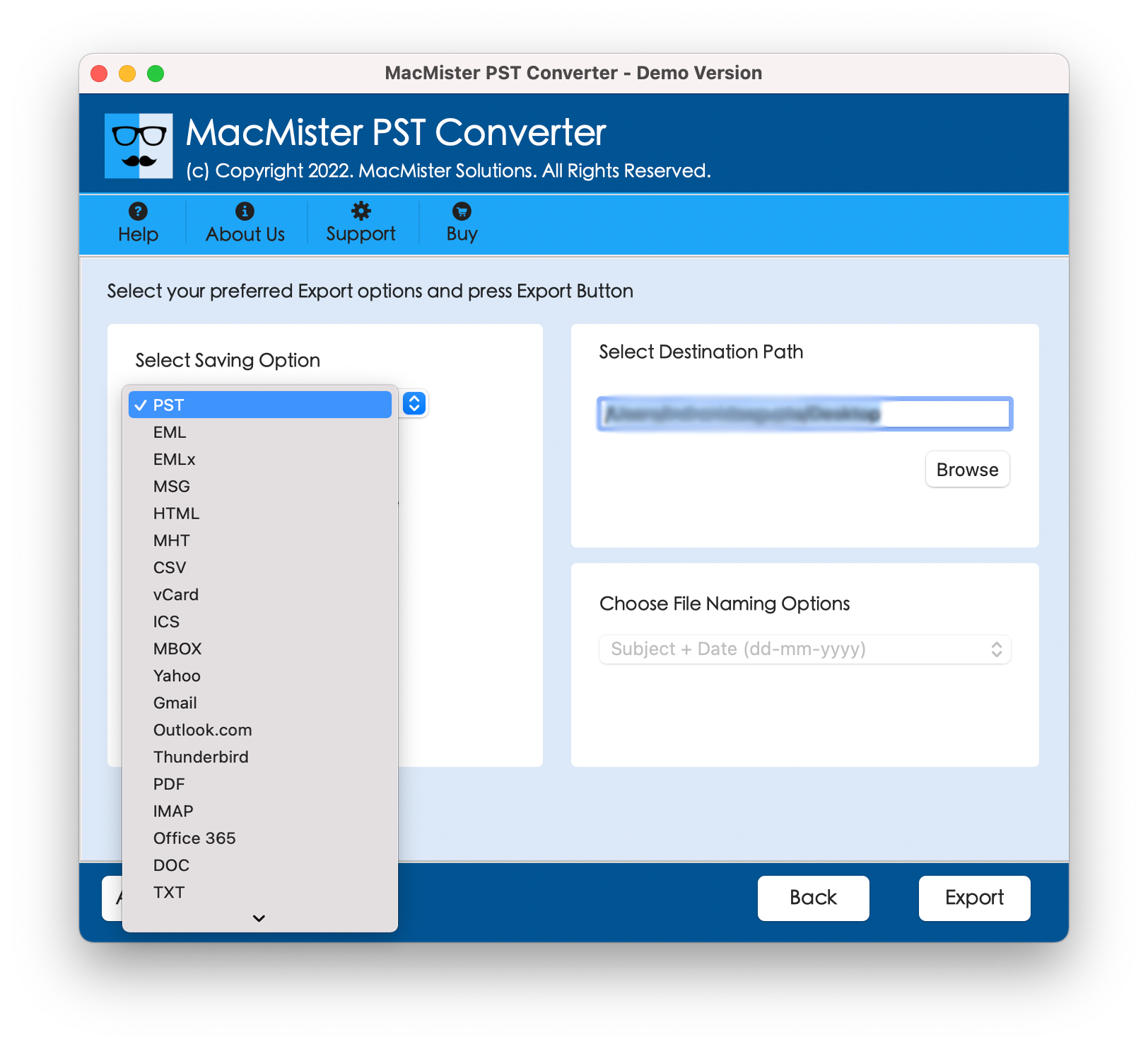 MacMister PST Converter for Mac Screenshots