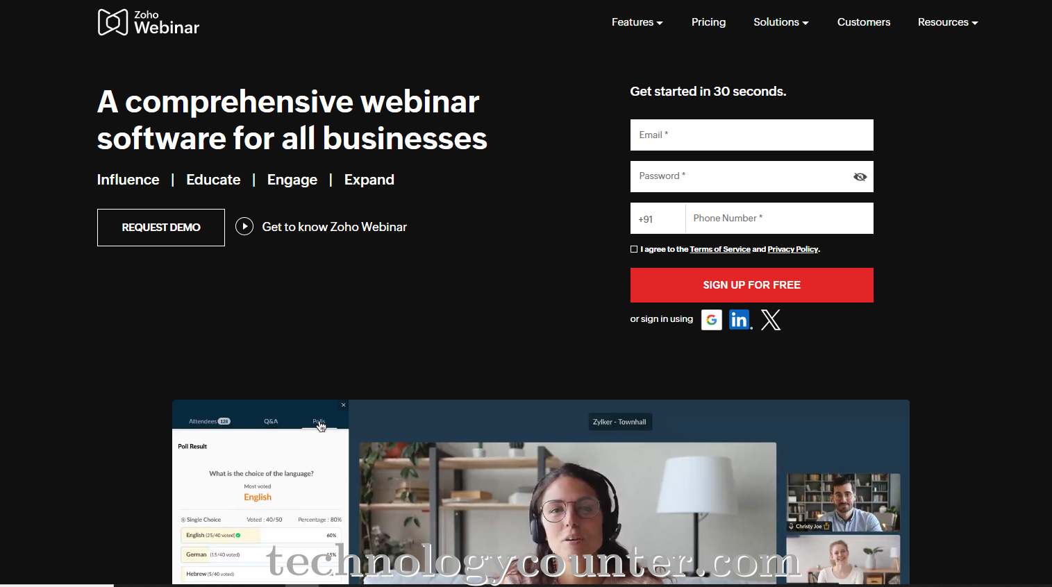 Zoho Webinar Screenshots