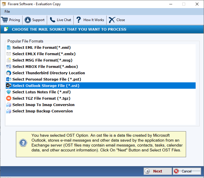 FixVare OST to PST Converter Screenshots