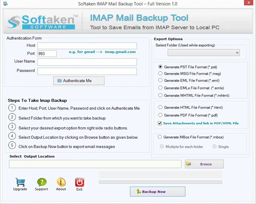 Softaken IMAP Mail Backup Tool Screenshots