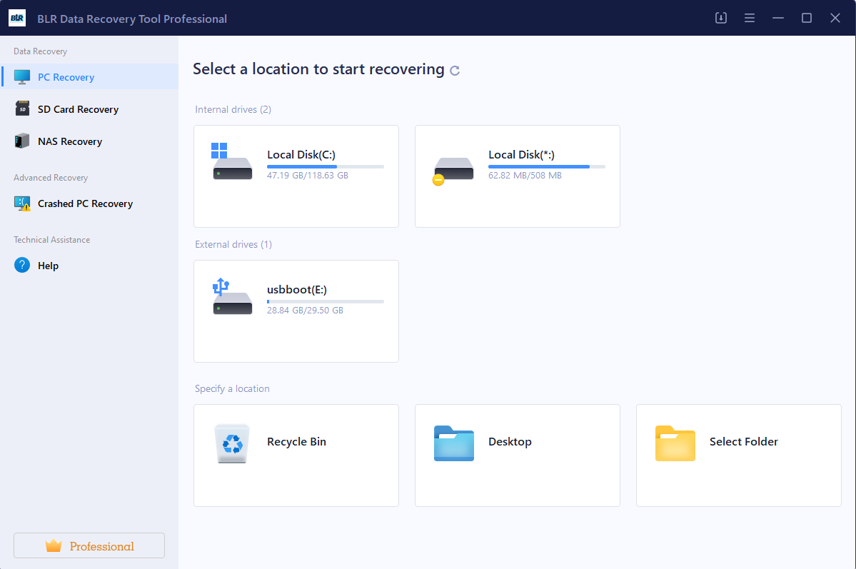 BLRTools Data Recovery Screenshots
