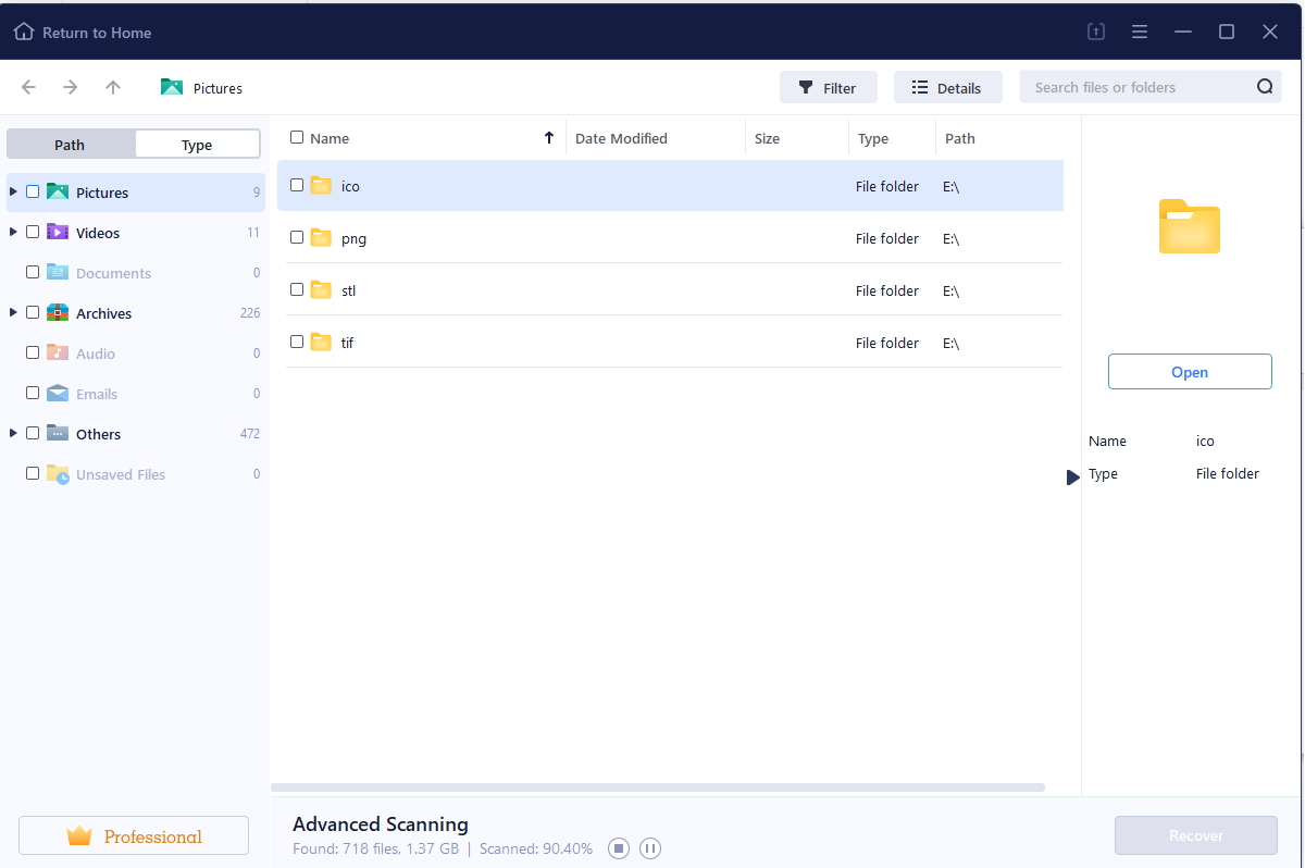 BLRTools Data Recovery Screenshots