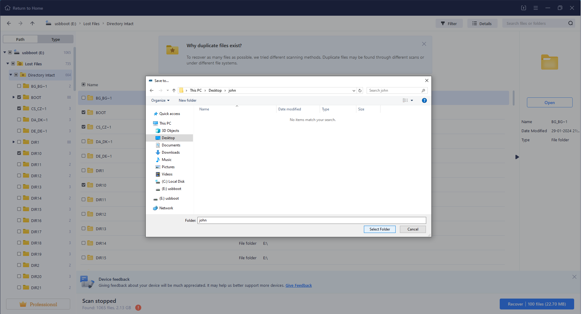 BLRTools Data Recovery Screenshots
