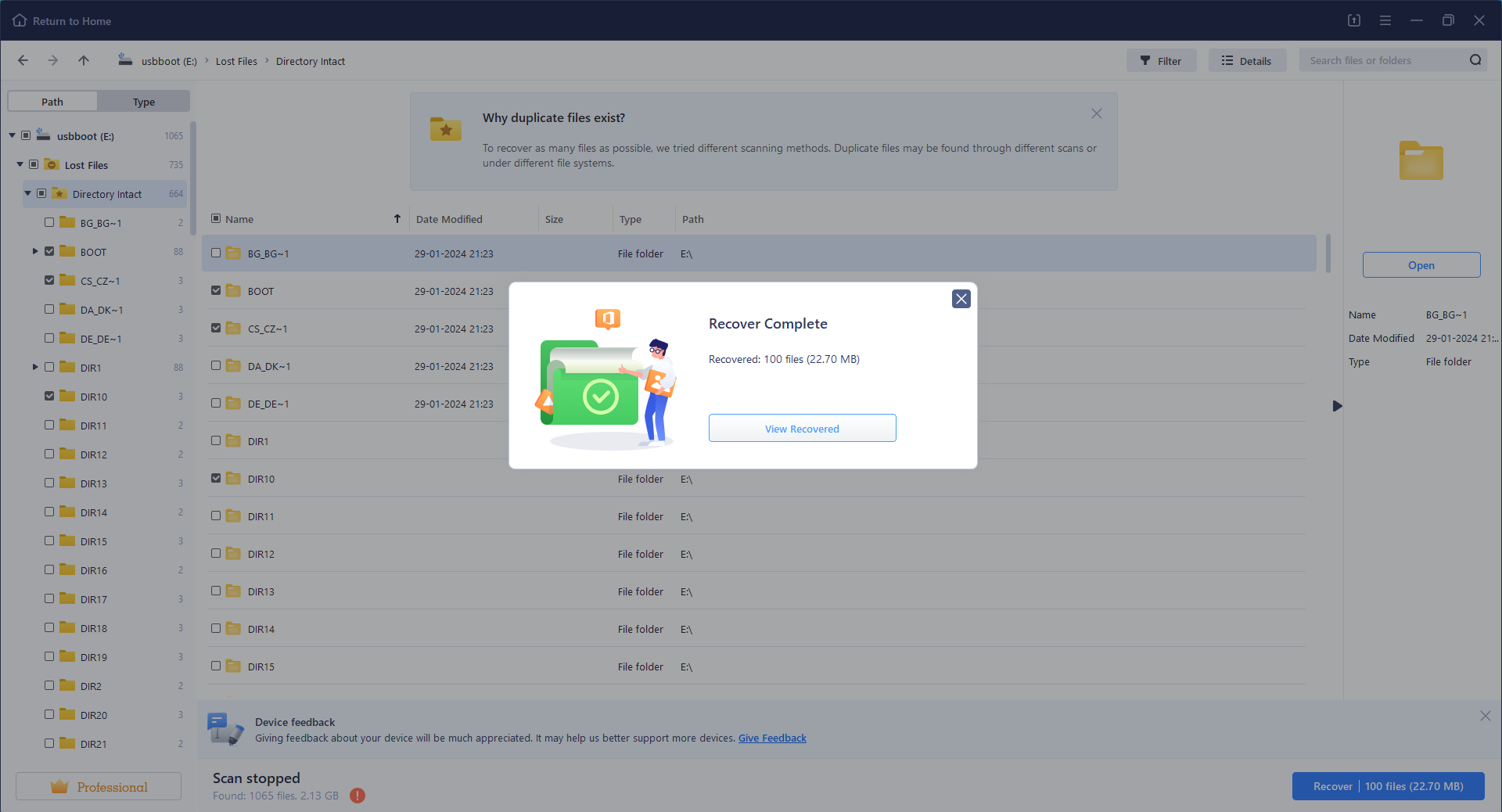 BLRTools Data Recovery Screenshots