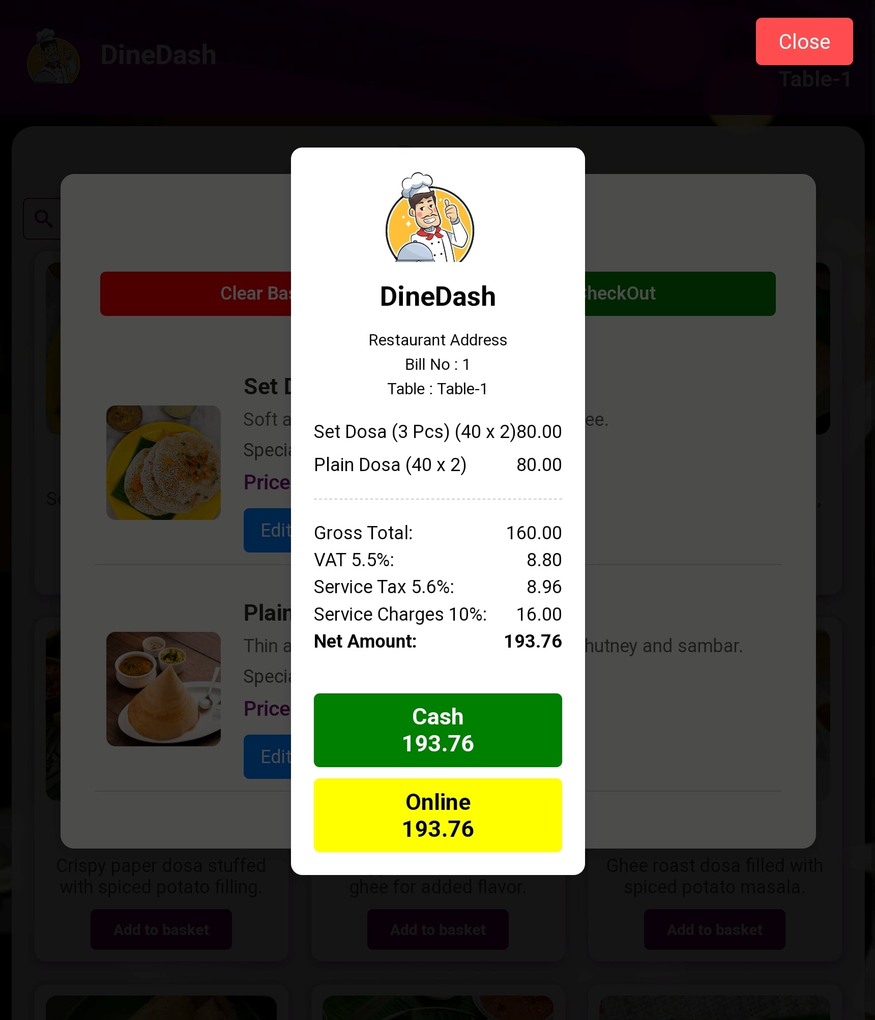 DineDash POS Screenshots