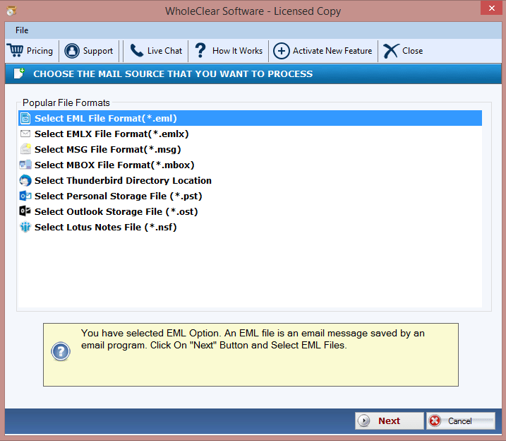 EmailSoftware EML Converter Screenshots