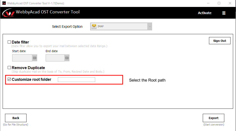 WebbyAcad OST to PST Converter Screenshots