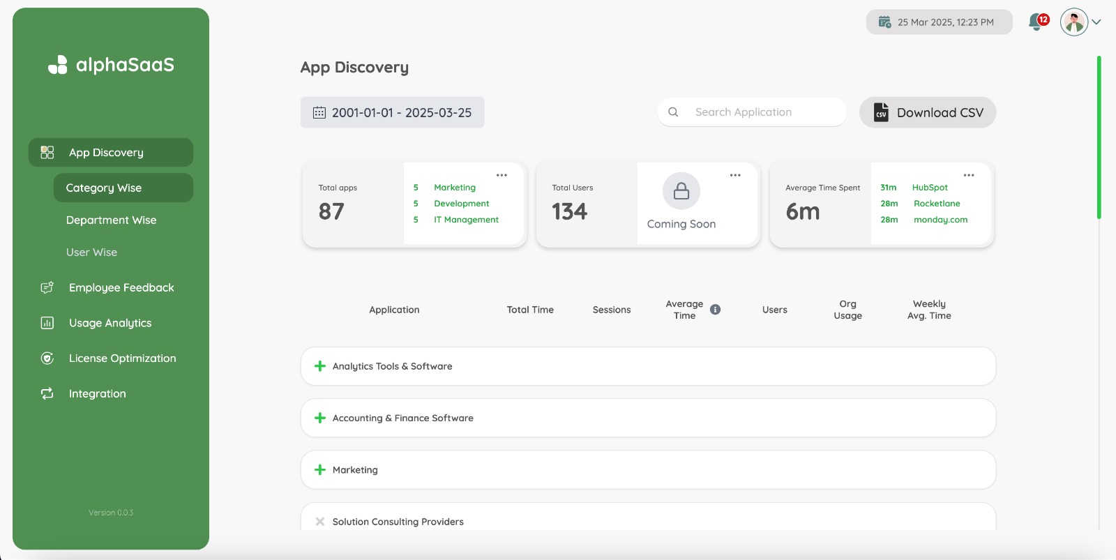 AlphaSaaS Screenshots