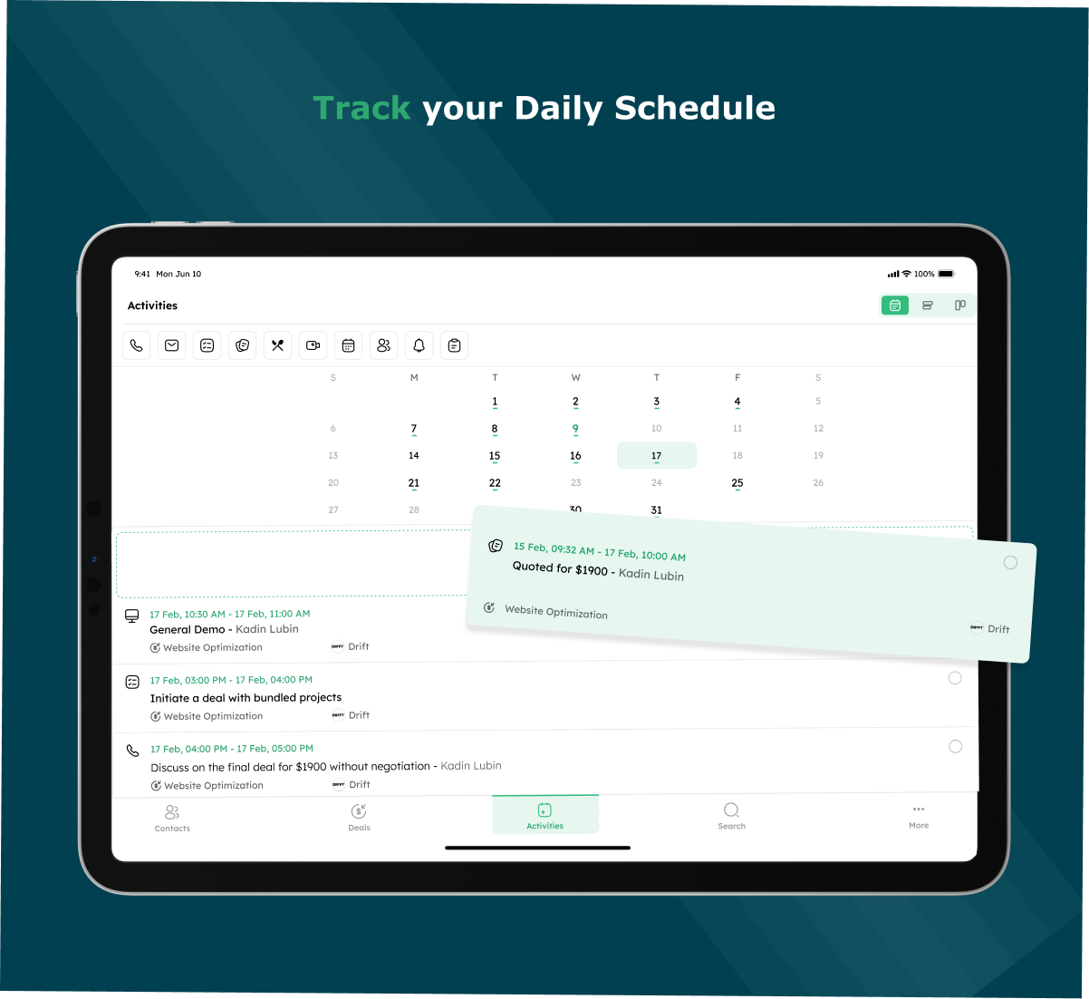 Twozo CRM Screenshots