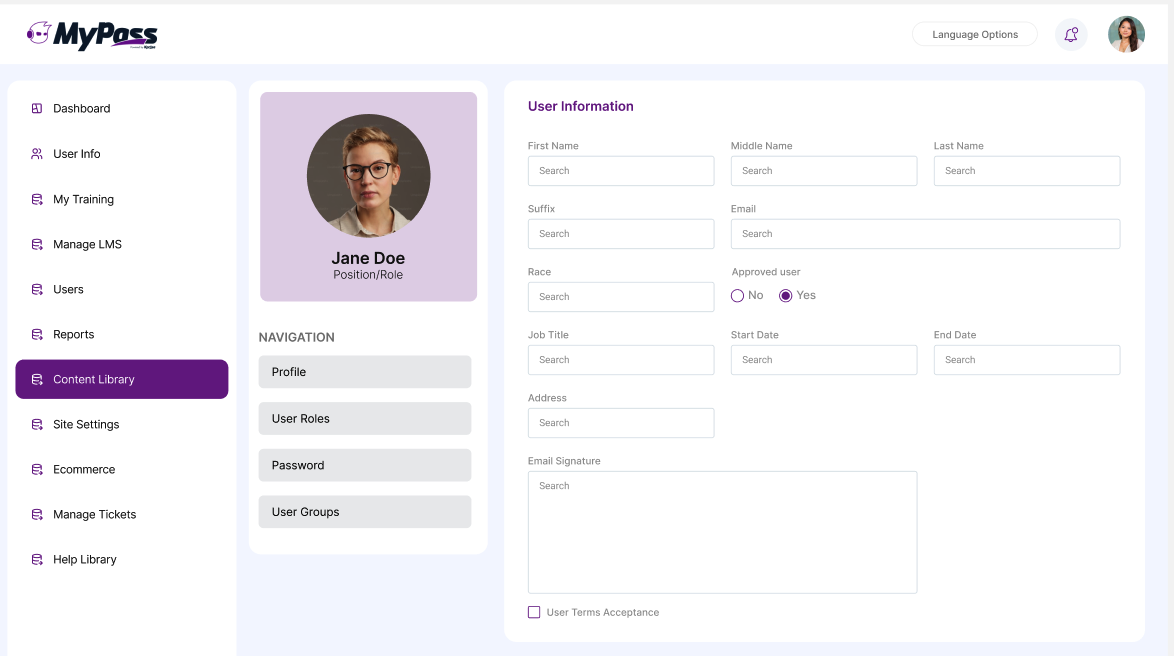 MyPass LMS Screenshots