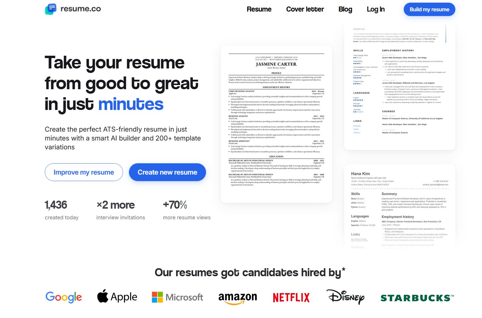 Resume.co Screenshots