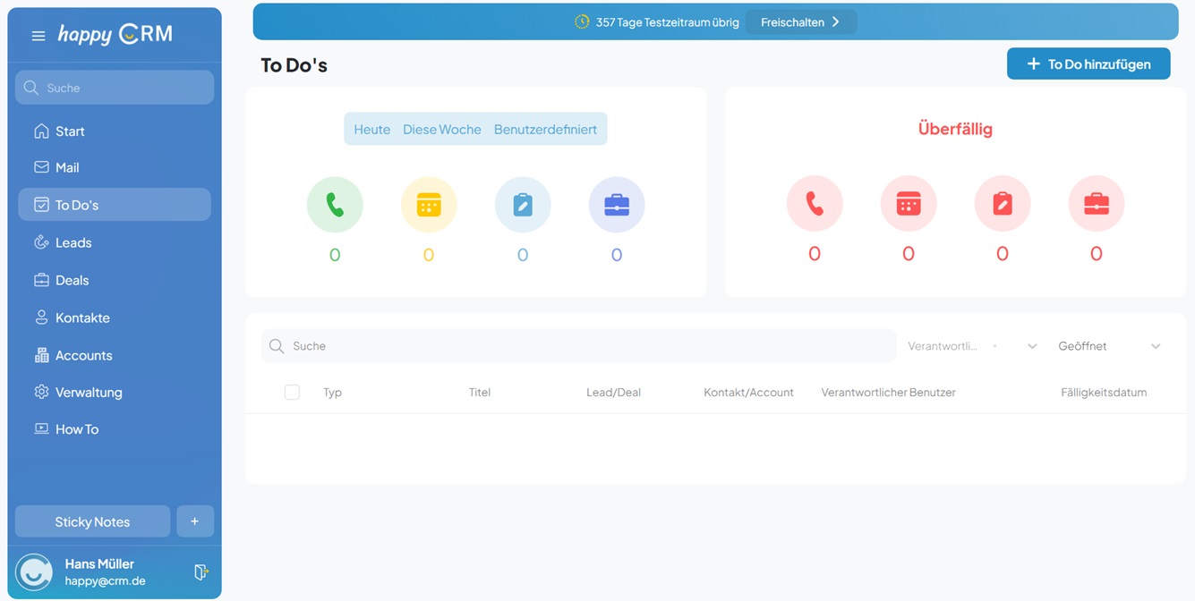 happyCRM Screenshots