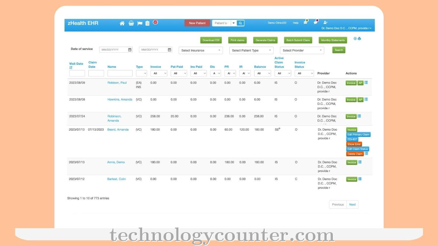zHealth Screenshots