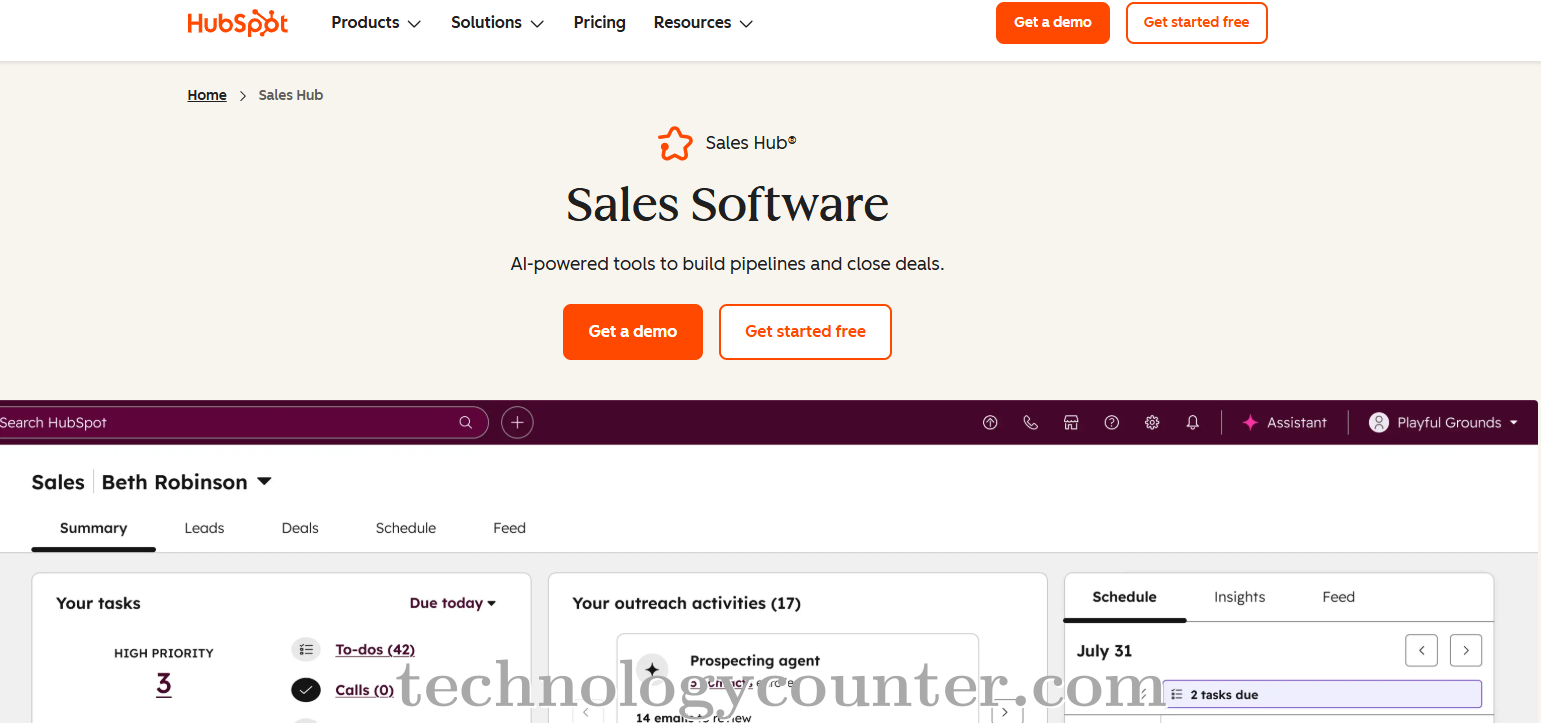 HubSpot Sales Screenshots