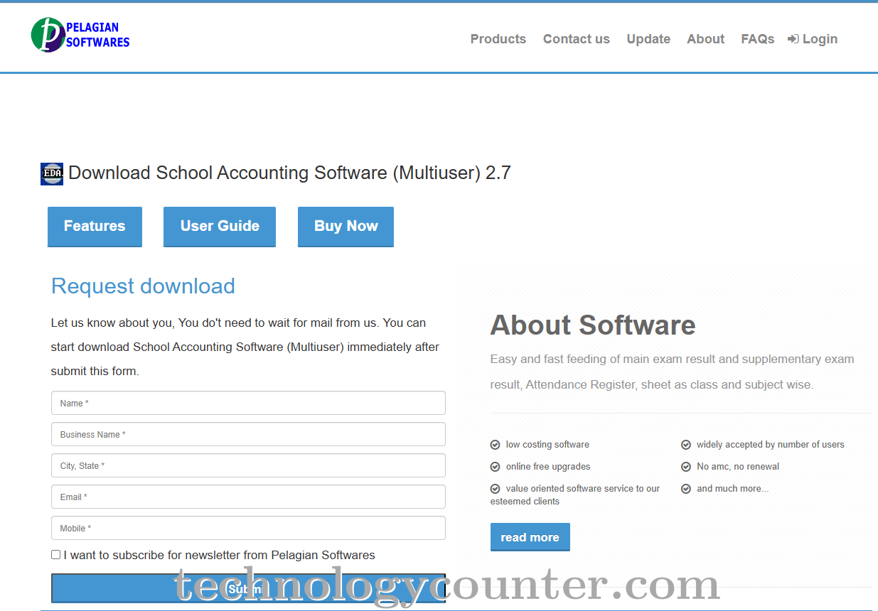 Pelagian School Accounting Screenshots