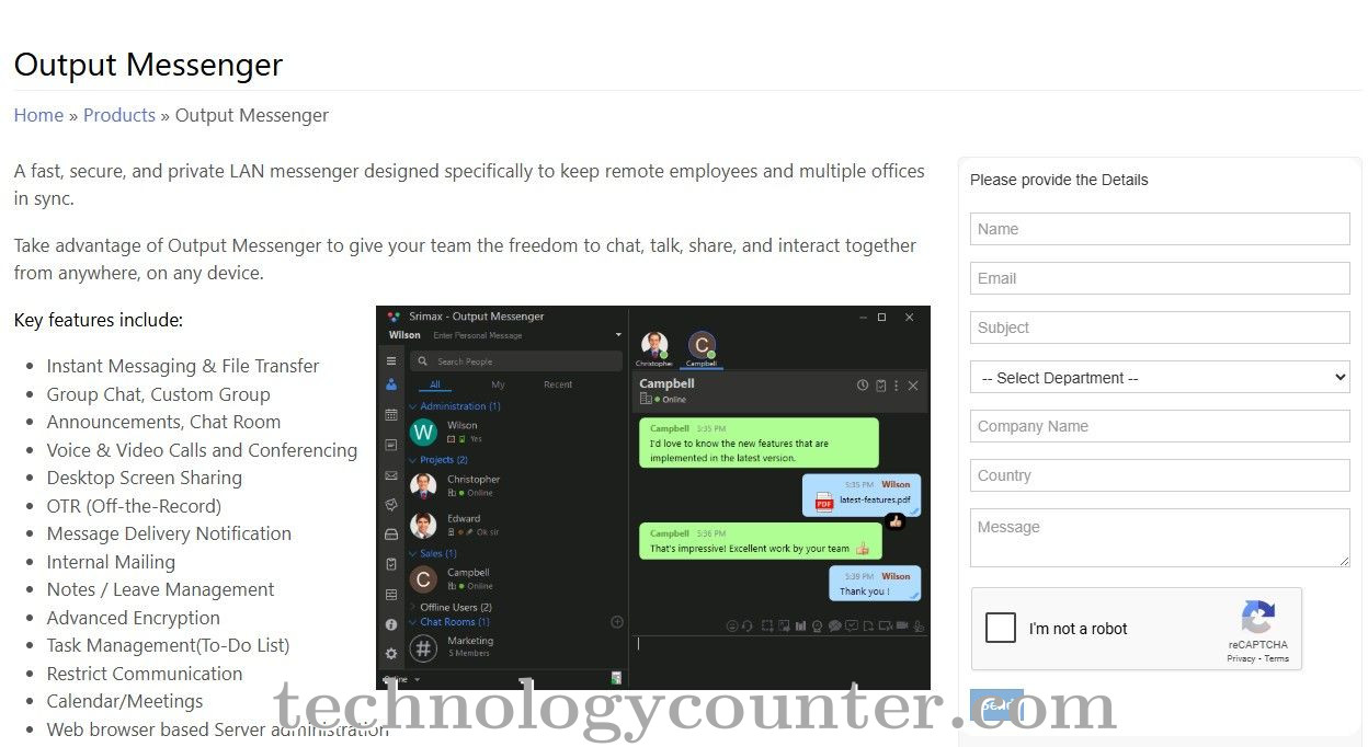 Output Messenger Screenshots