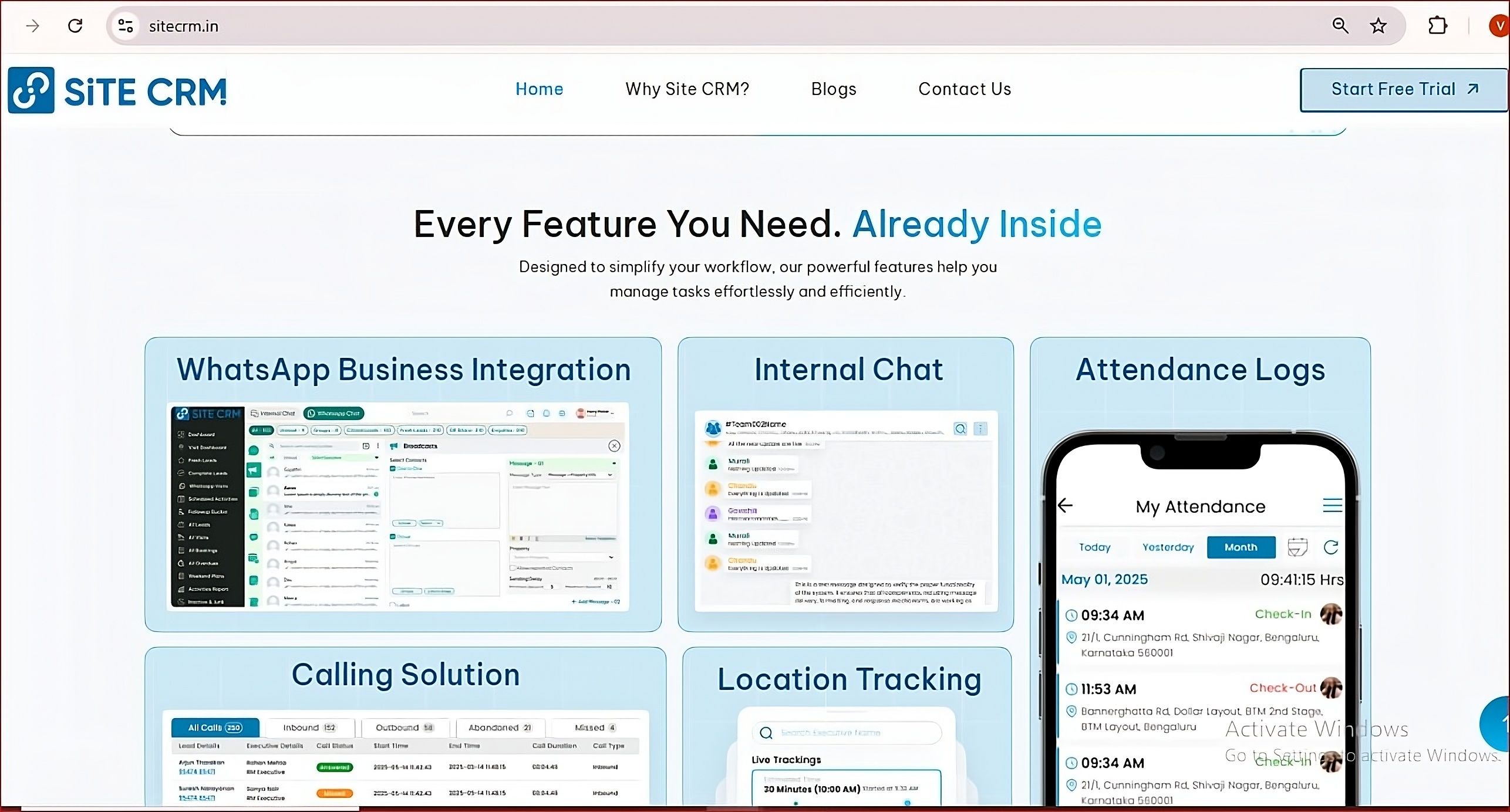 Site CRM Screenshots