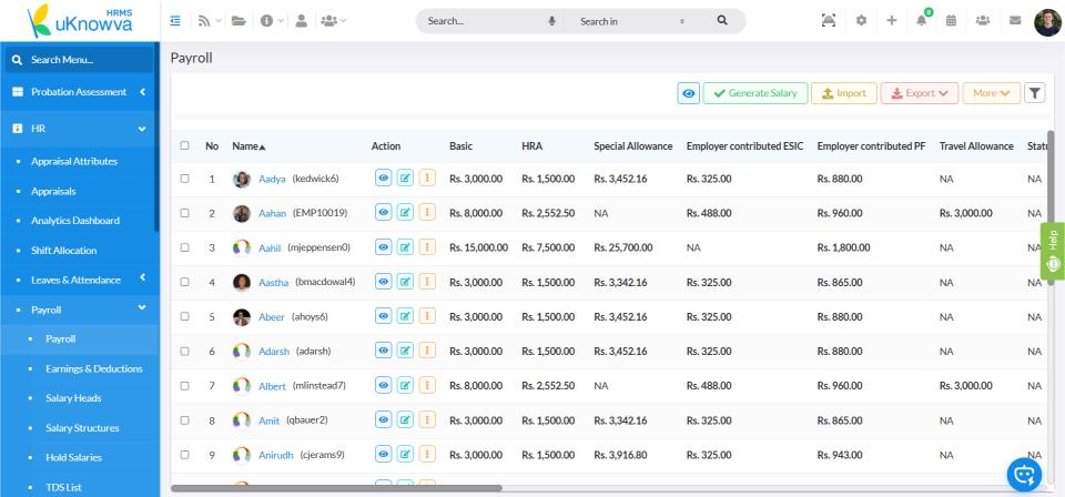 uKnowva HRMS Screenshots