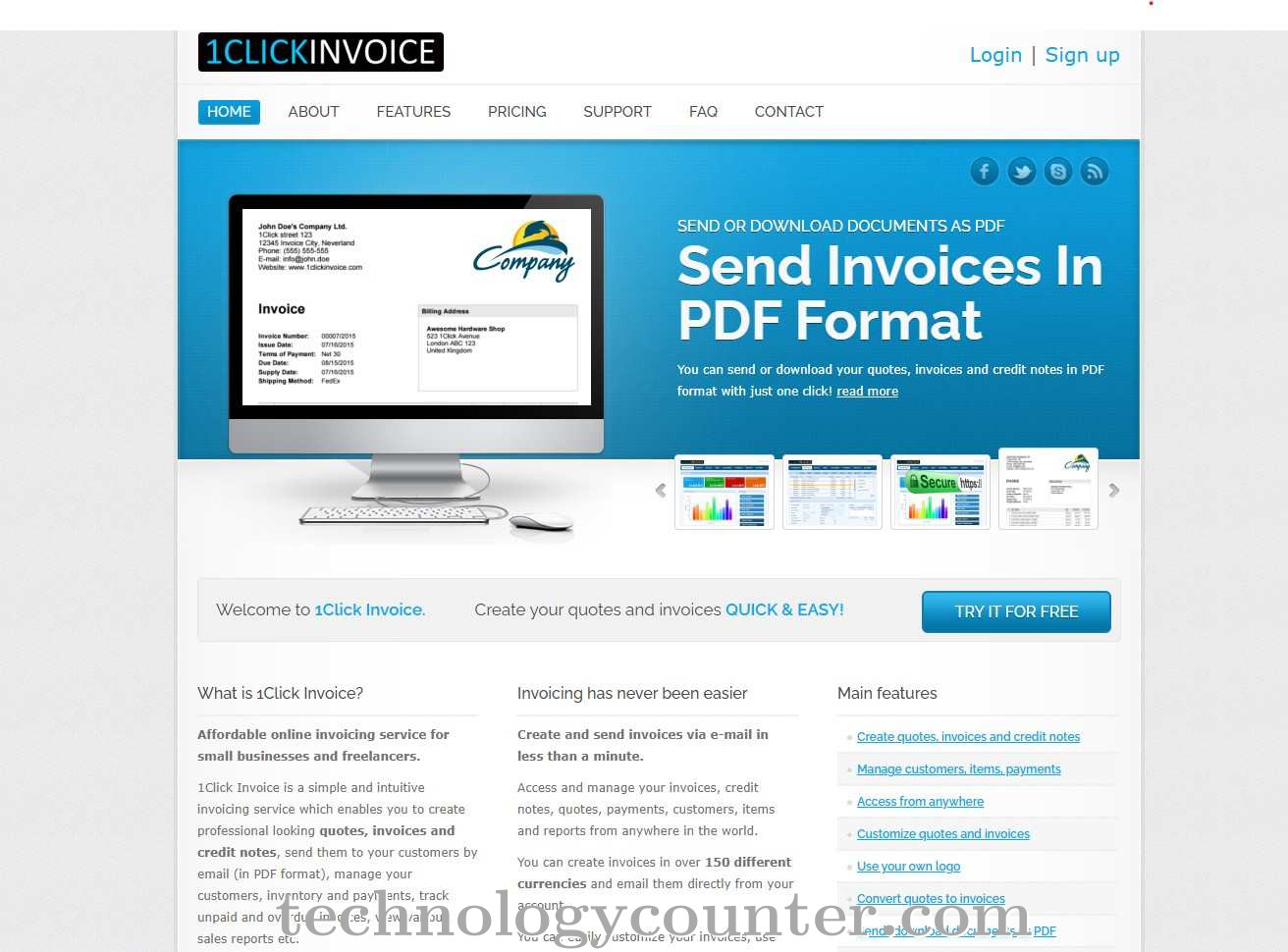 1Click Invoice Screenshots