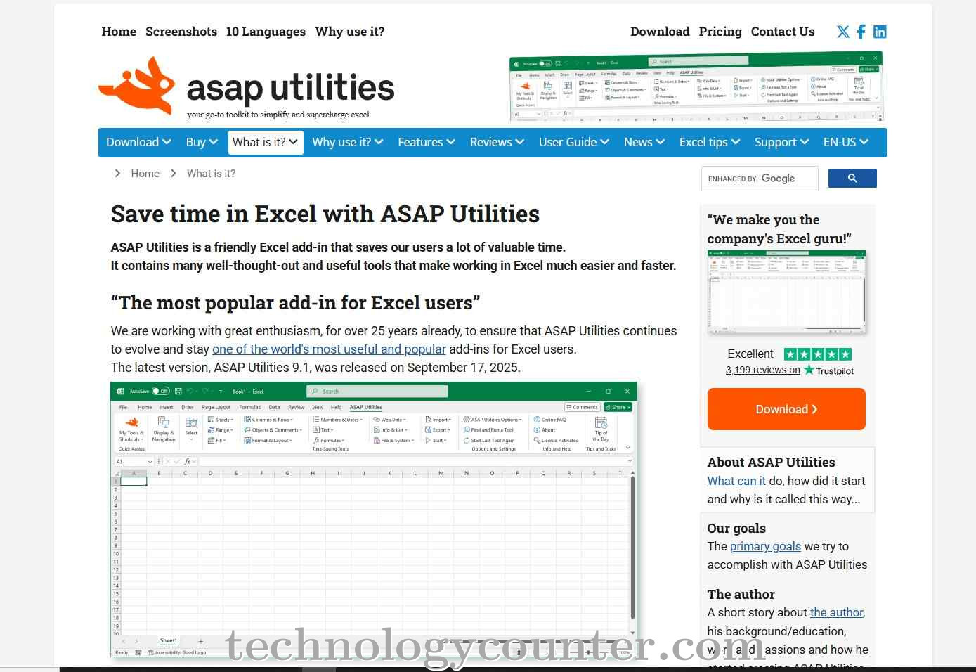 ASAP Utilities for Excel Screenshots
