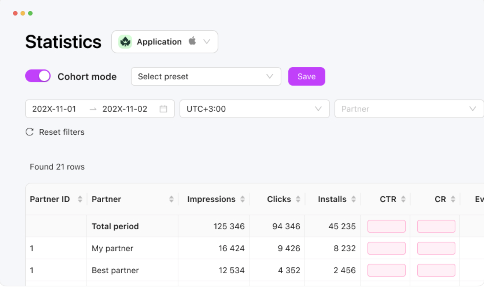 Affise MMP Screenshots