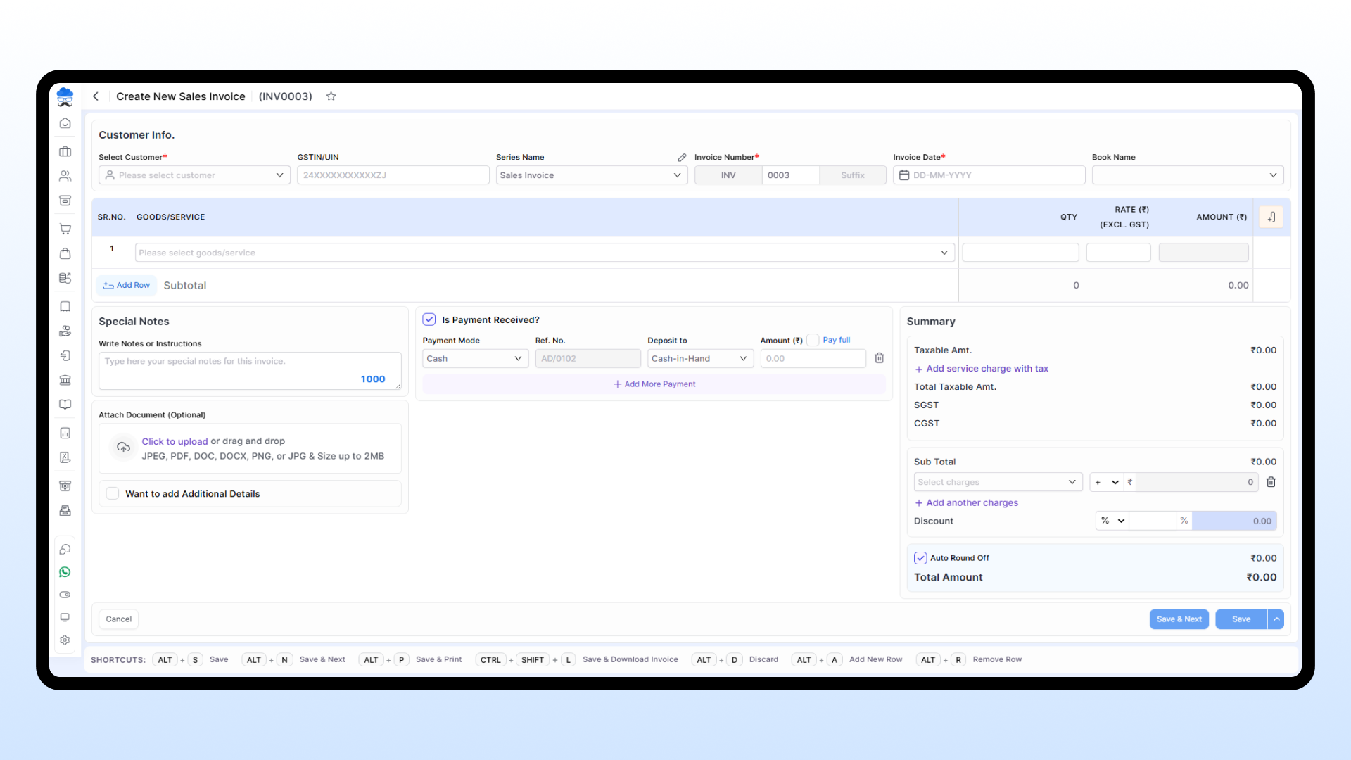Munim Accounting and Billing Screenshots