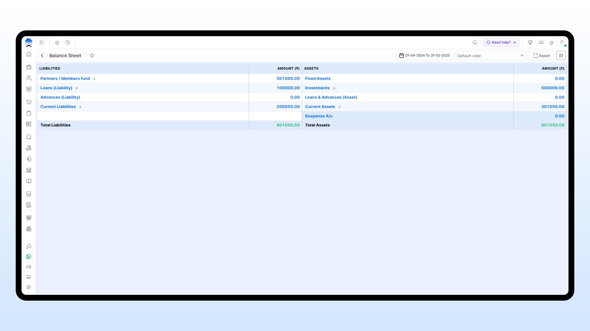 Munim Accounting and Billing Screenshots