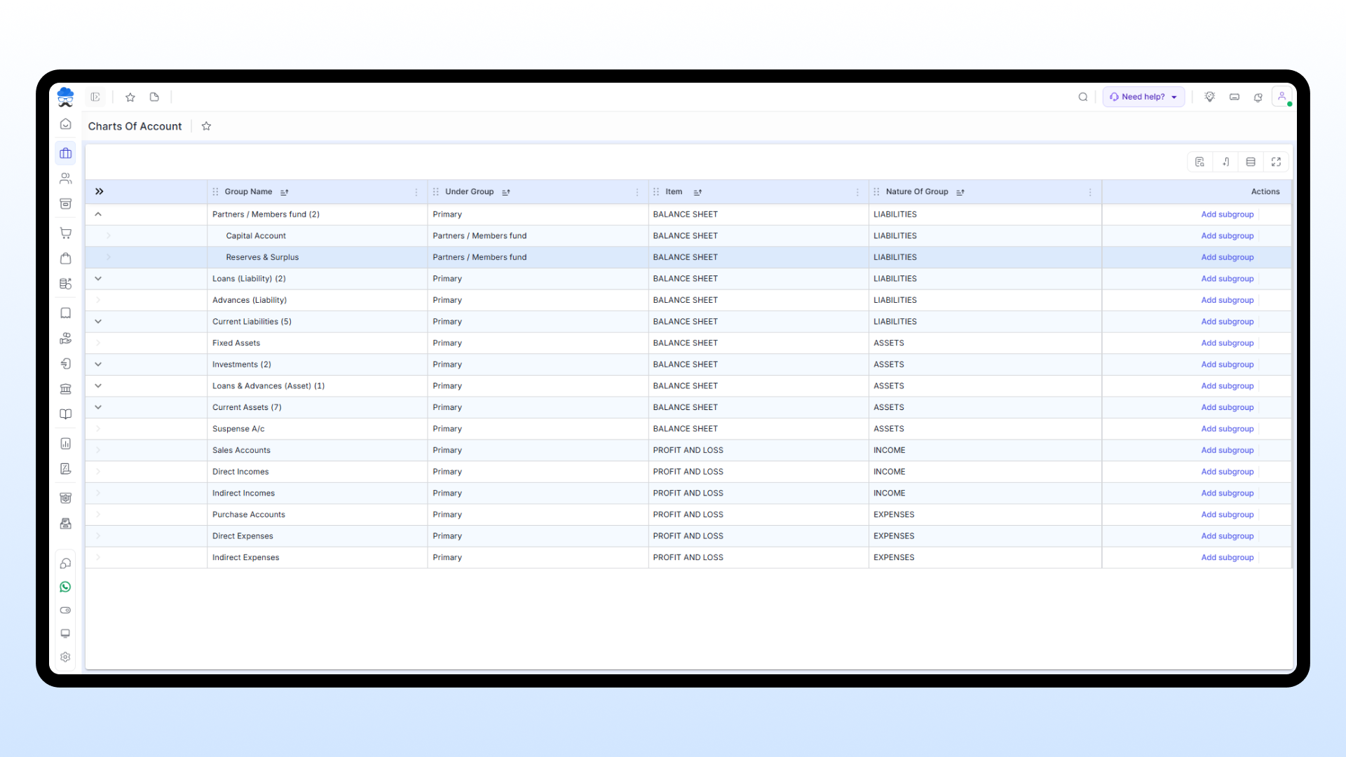 Munim Accounting and Billing Screenshots