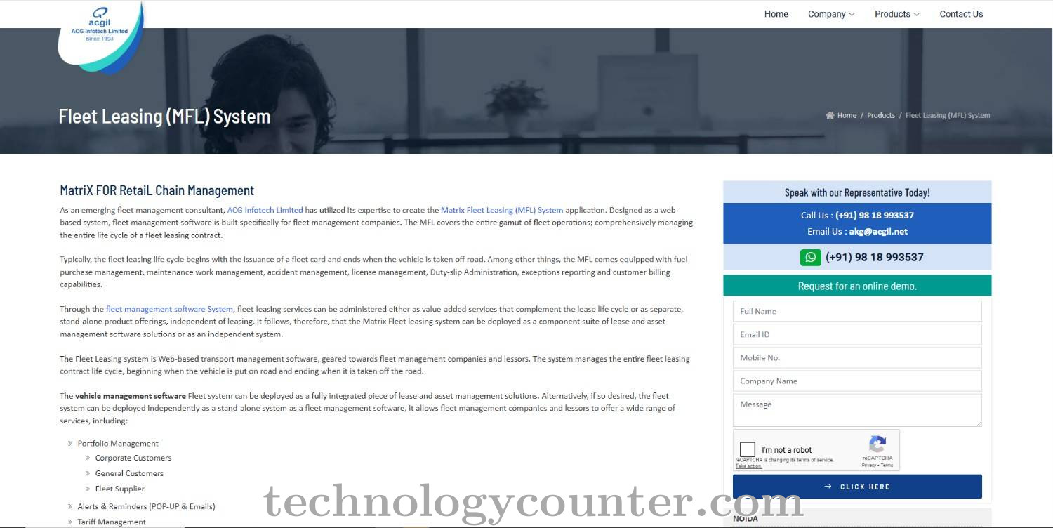 ACGIL Matrix Fleet Leasing Screenshots