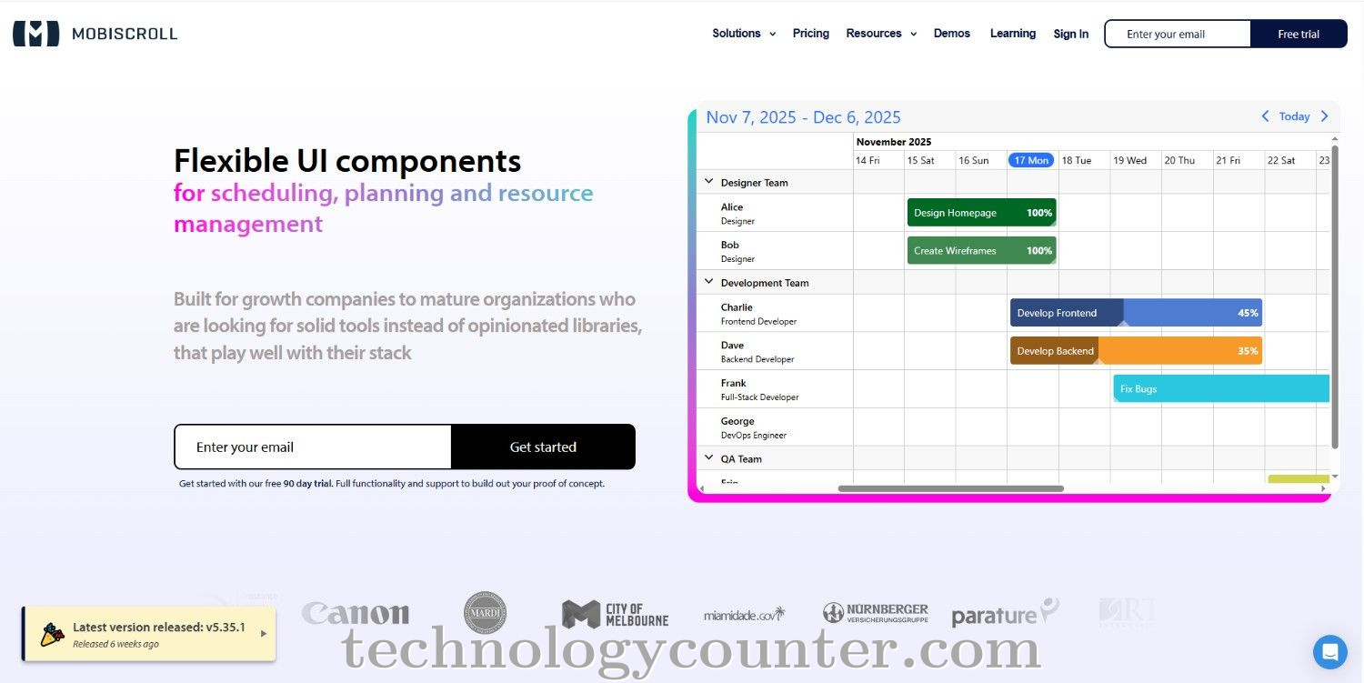 Mobiscroll Screenshots