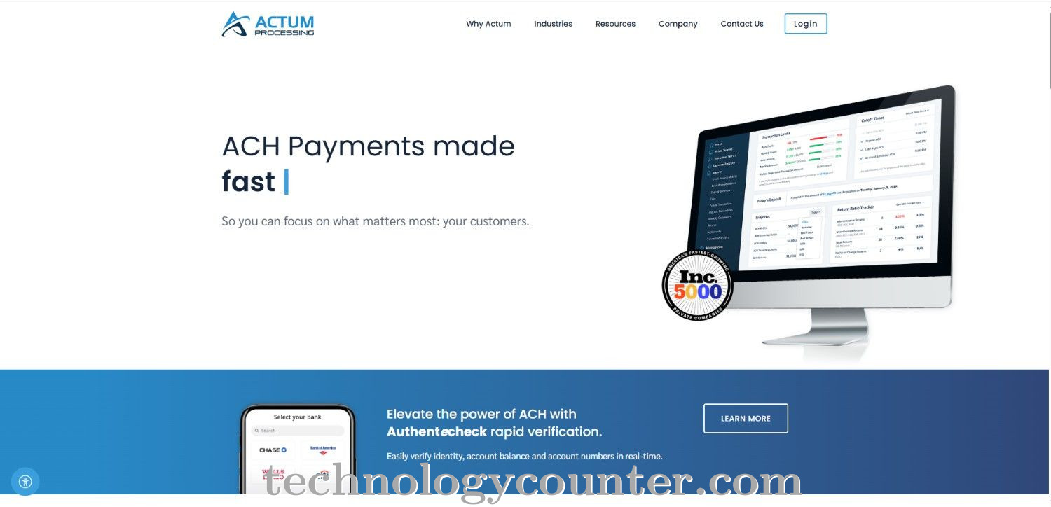 ACH Processing Screenshots