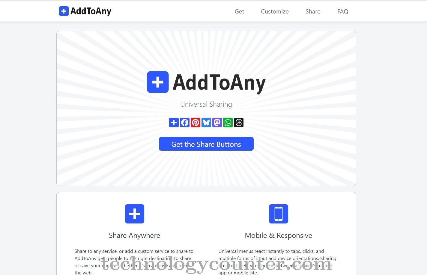 AddToAny Screenshots