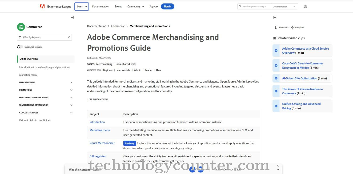 Adobe Merchandising Screenshots