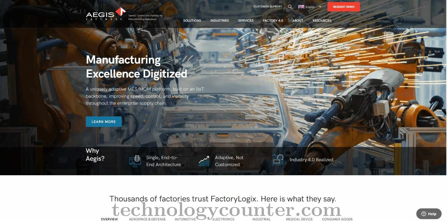 Aegis FactoryLogix MES Screenshots