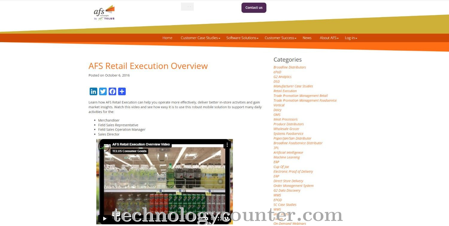 AFS Retail Execution Screenshots