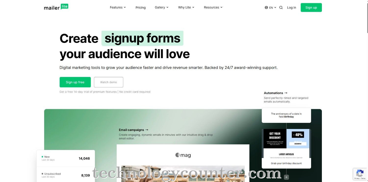 MailerLite Screenshots