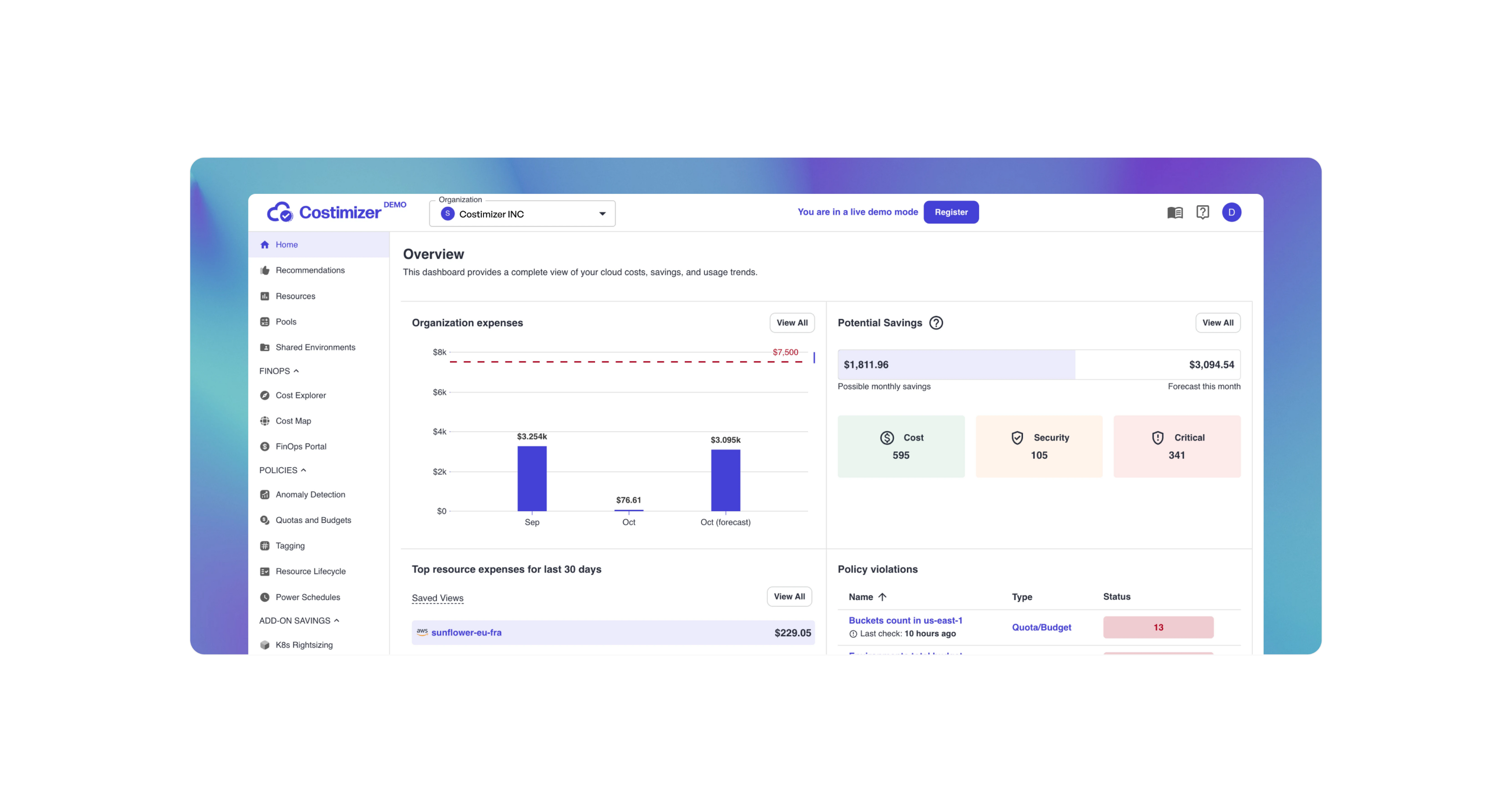 Costimizer Screenshots