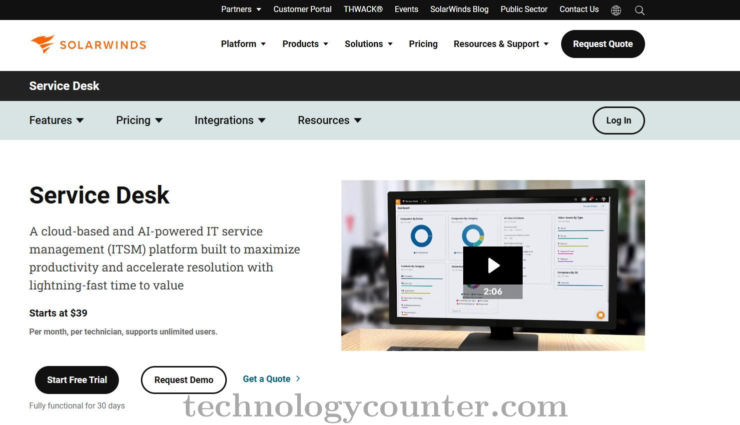 SolarWinds Service Desk Screenshots
