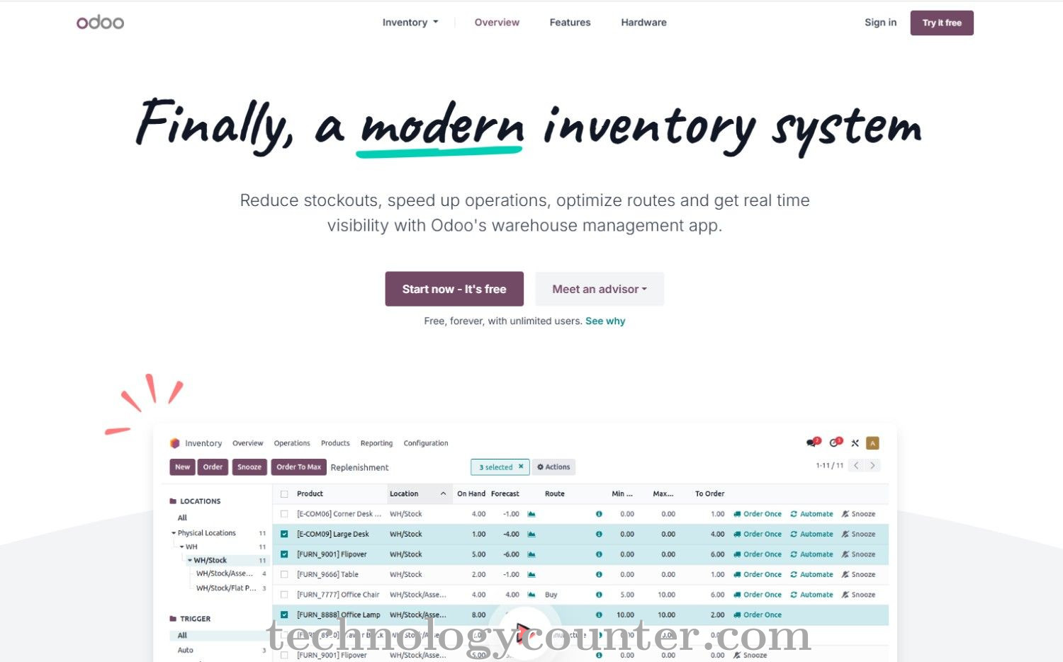 Odoo Inventory Screenshots
