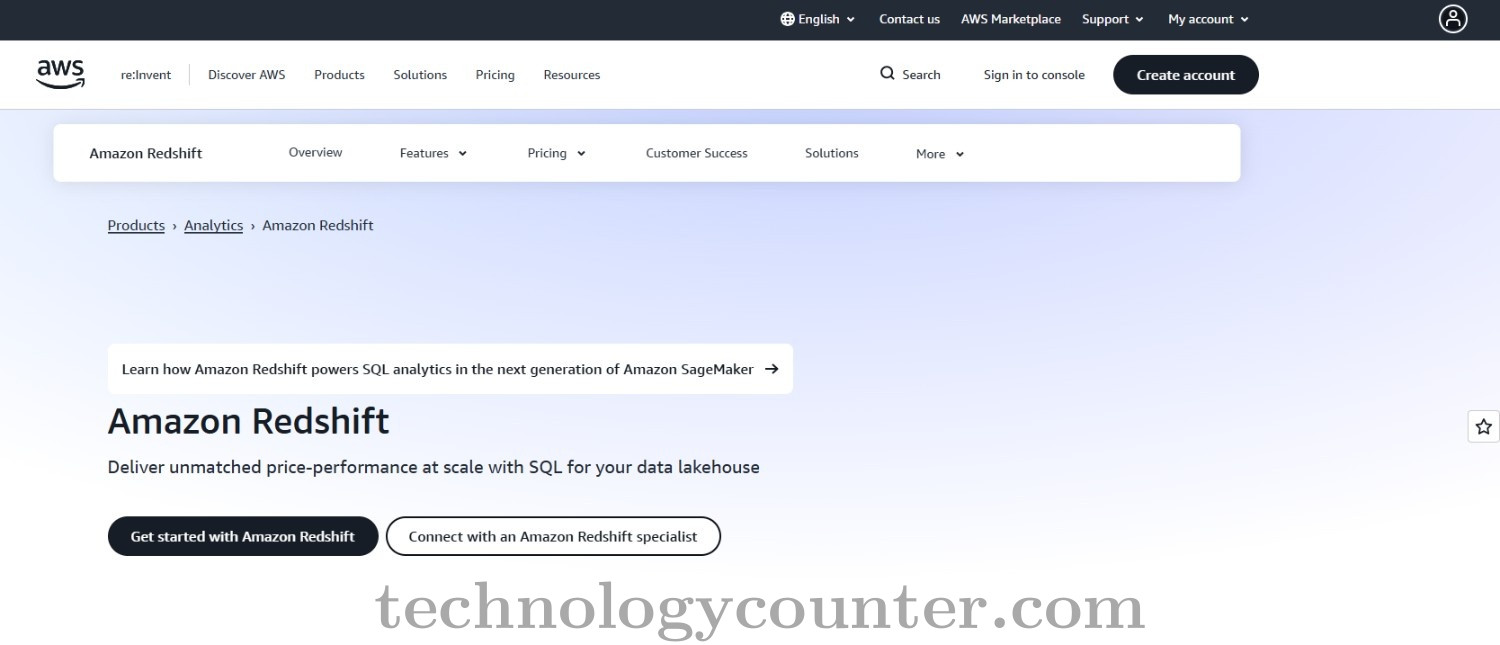 Amazon Redshift Screenshots