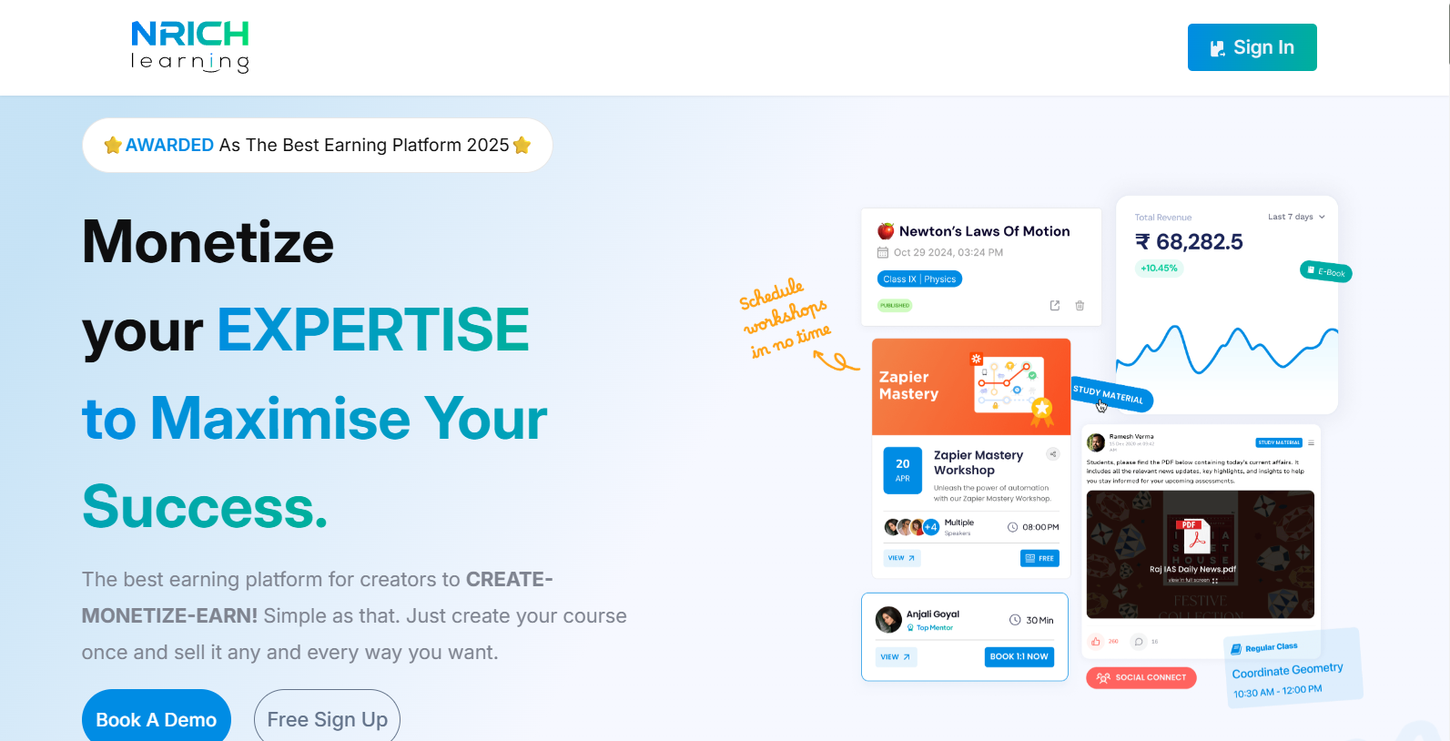 Nrich Learning Screenshots