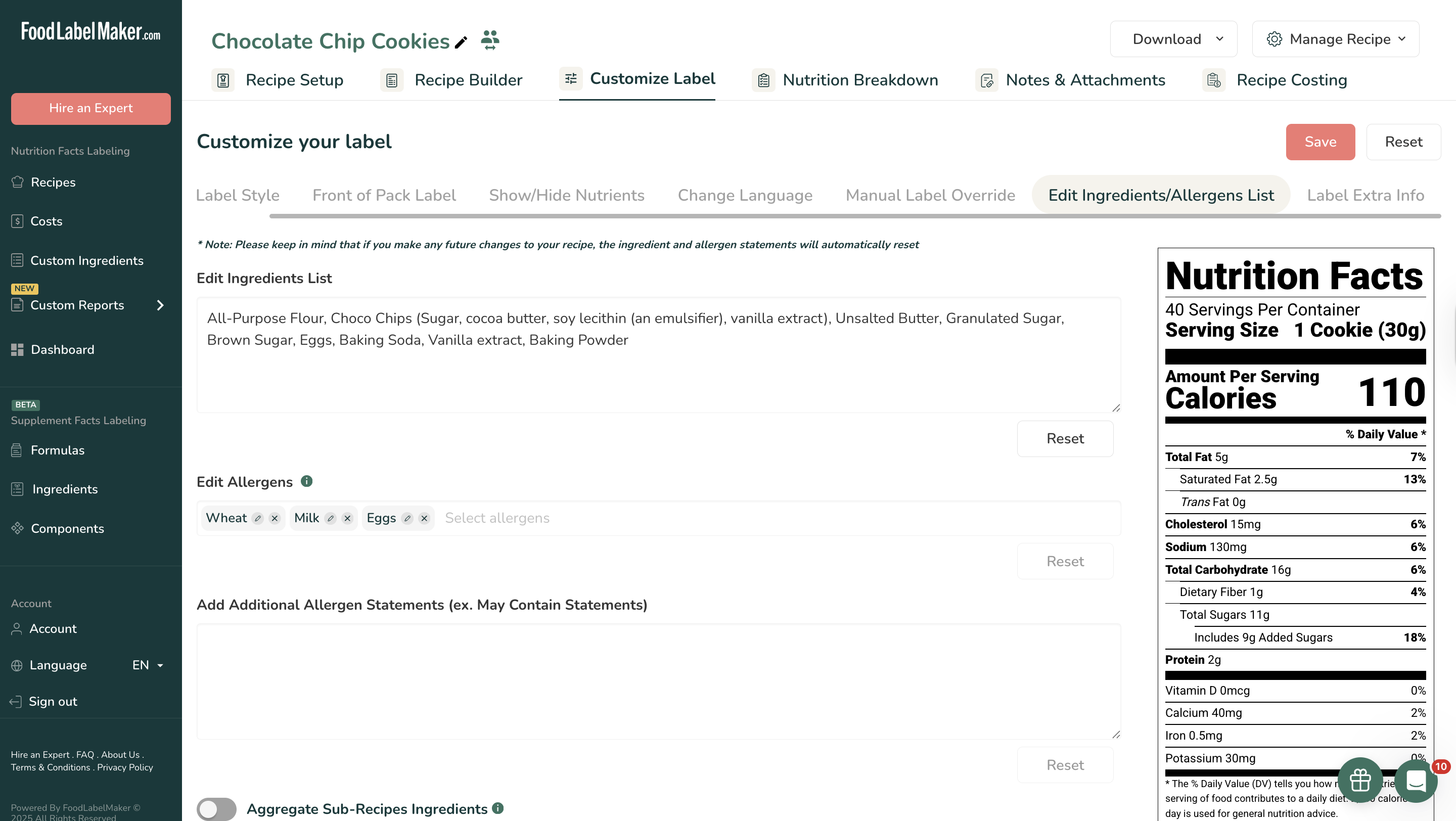 Food Label Maker Screenshots