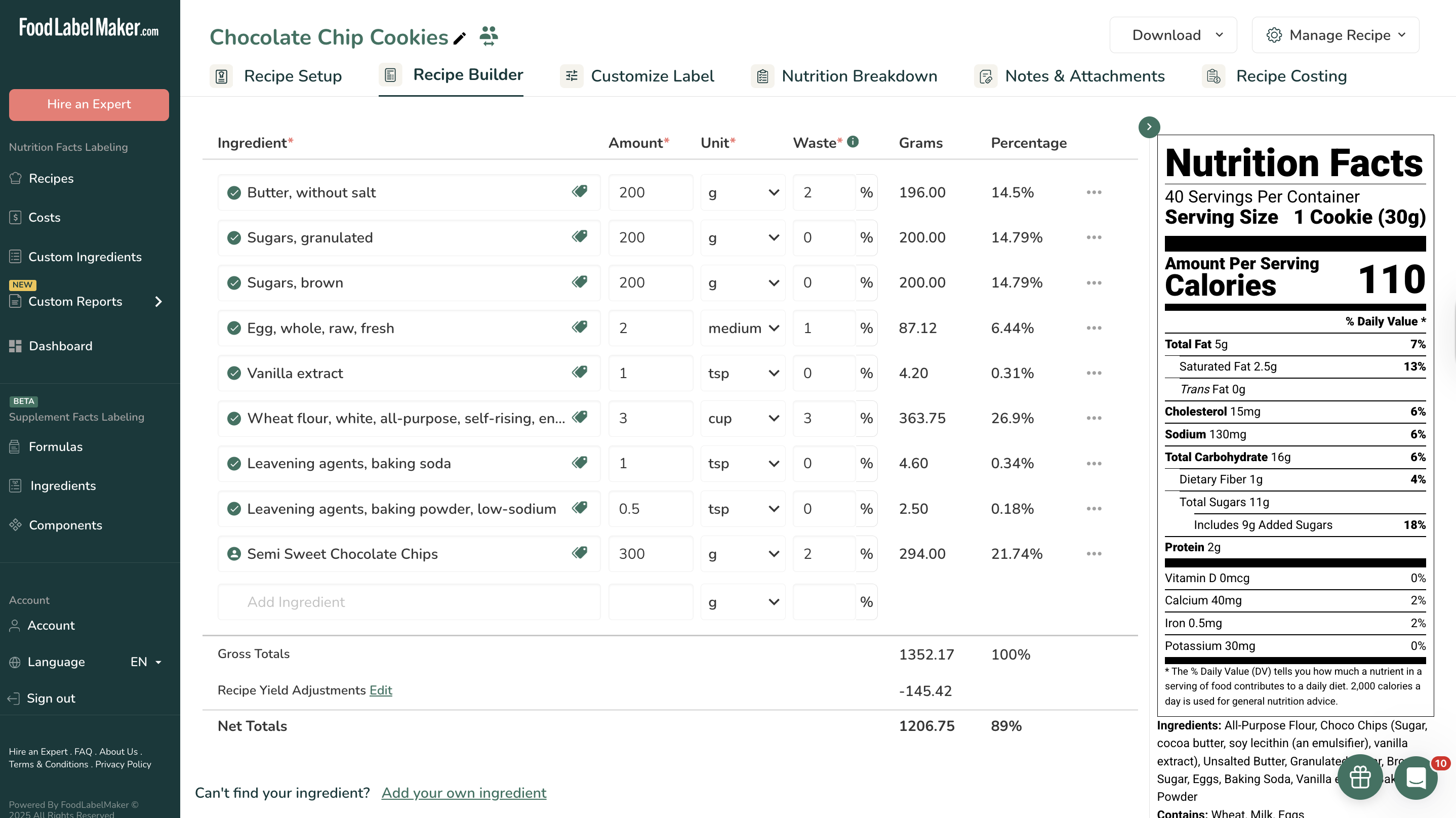 Food Label Maker Screenshots