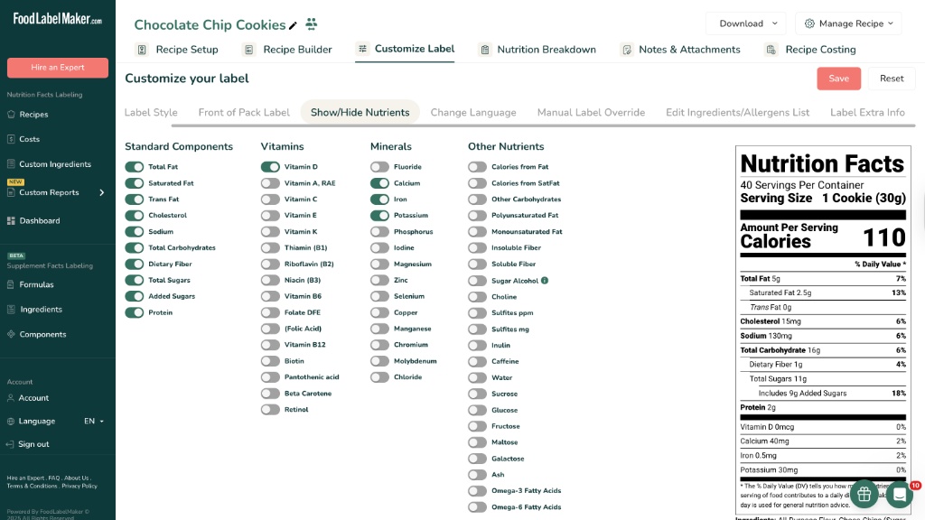 Food Label Maker Screenshots