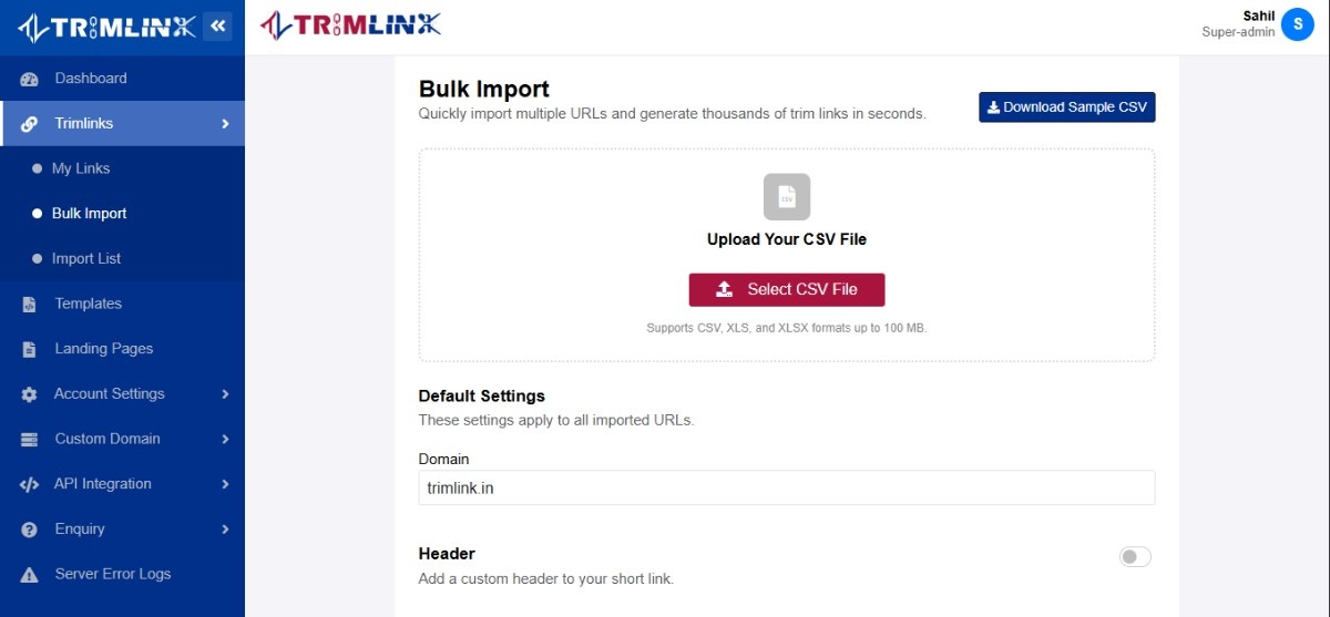Trimlink Screenshots