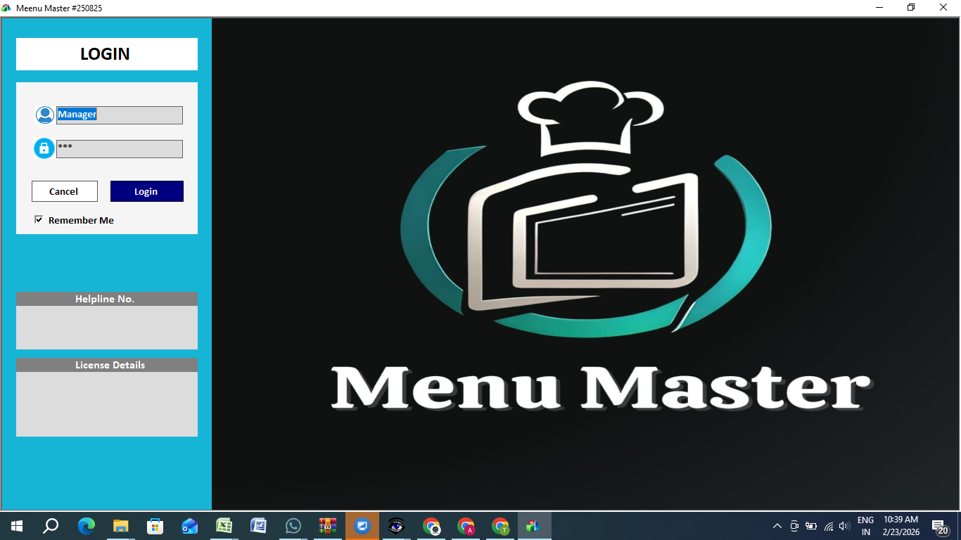 MenuMaster PMS Screenshots